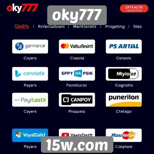 Principais métodos de pagamento disponíveis no Oky777